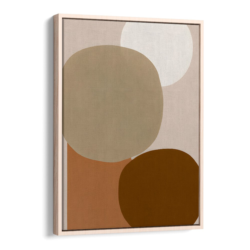 EARTHY MINIMALIST , GEOMETRIC ART PRINTS with abstract neutral shapes in muted browns and beige by Oakwood Floater