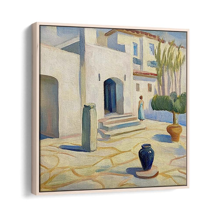 Stunning HOUSE IN SPAIN MALLORCA artwork captures Mediterranean charm and luxury in a serene setting.