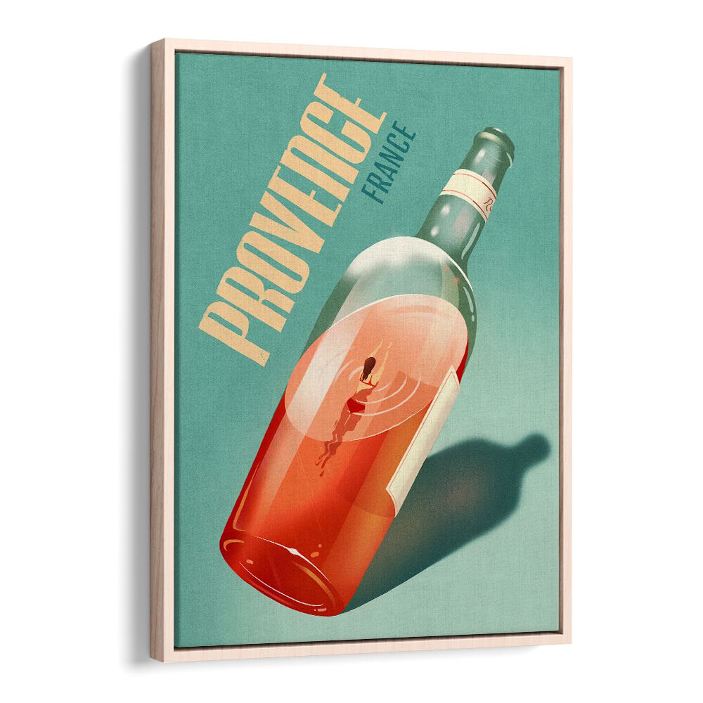 Colorful PROVENCE, BAR art featuring a wine bottle, capturing elegance for stylish home decor. Perfect for any occasion.