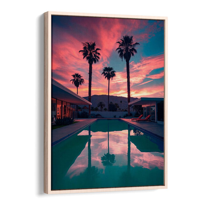 FALLING OF THE NIGHT II, BEACH PAINTINGS showcases serene twilight reflections and vibrant colors for a calming atmosphere.