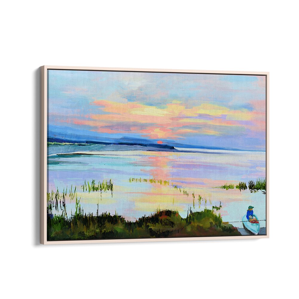 SUNSET ON THE BAY , LANDSCAPE PAINTINGS