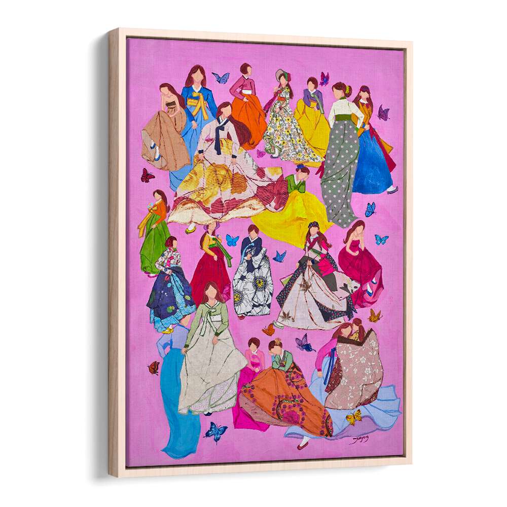 Vibrant WOMAN IN DRESSES, FASHION POSTERS featuring diverse styles and colors, perfect for stylish decor.