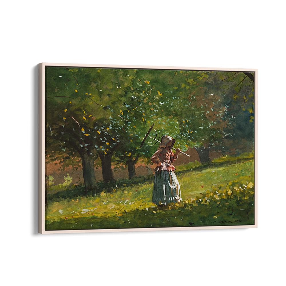 GIRL WITH HAY RAKE (1878)   , VINTAGE PAINTINGS