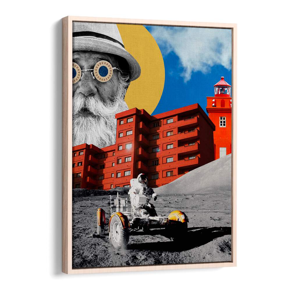 Surreal art print featuring a whimsical blend of characters and landscapes, perfect for elevating your space with the UNIVERSE, SURREAL ART PRINTS.