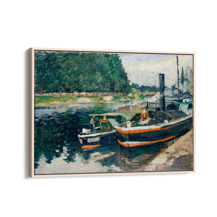 BARGES AT PONTOISE (1876)  , VINTAGE PAINTINGS