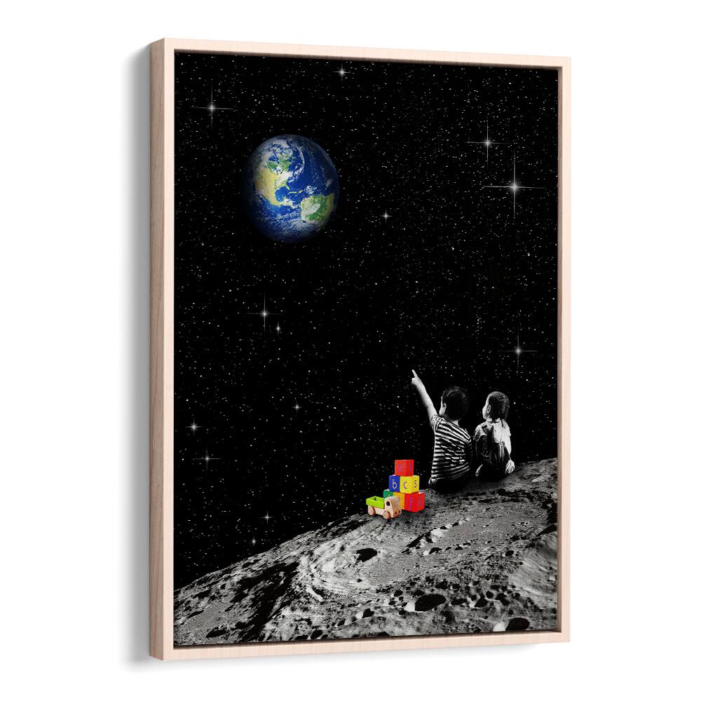 TOGETHER FROM THE MOON BY DIKHOTOMY , SURREAL ART PRINTS , SURREALISM