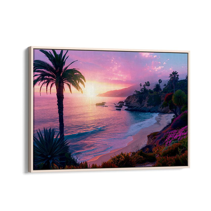 Vibrant PURPLE SUNSET IN LAGUNA BEACH, BEACH PAINTINGS by Philippe Hugonnard, perfect for home or office decor.