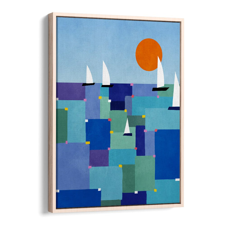Vibrant RADIANT OCEAN VOYAGE, BEACH PAINTINGS featuring colorful sails and serene ocean vibes for your home decor.