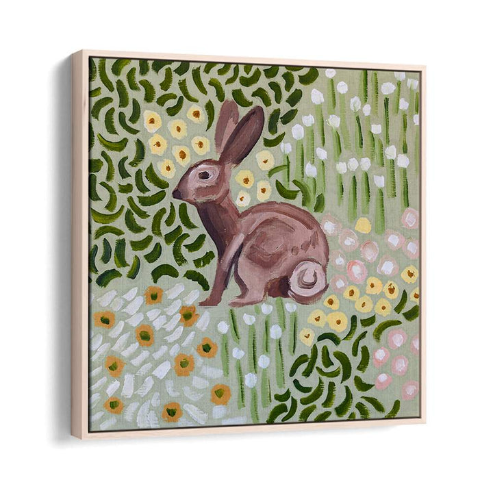 Vibrant COZY CORNER, ANIMAL PAINTINGS featuring a charming rabbit, perfect for adding abstract wildlife decor to your home.