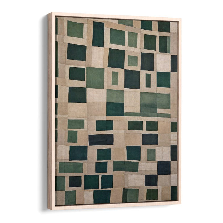 PAPER CUT NO.6, ABSTRACT PAINTINGS showcases unique green and beige patterns, perfect for modern interiors.