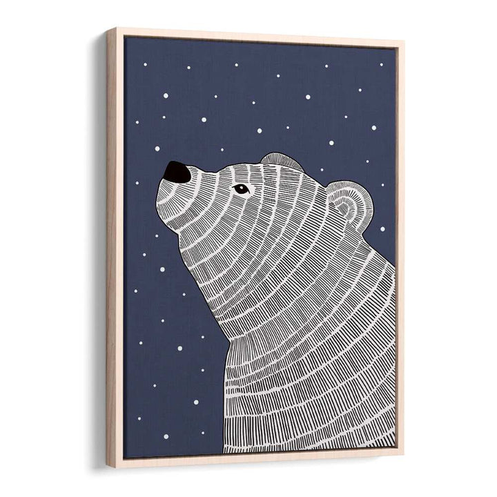 POLA BEAR NIGHT GAZE, KIDS ROOM PAINTINGS create a serene winter vibe with a beautifully designed polar bear.