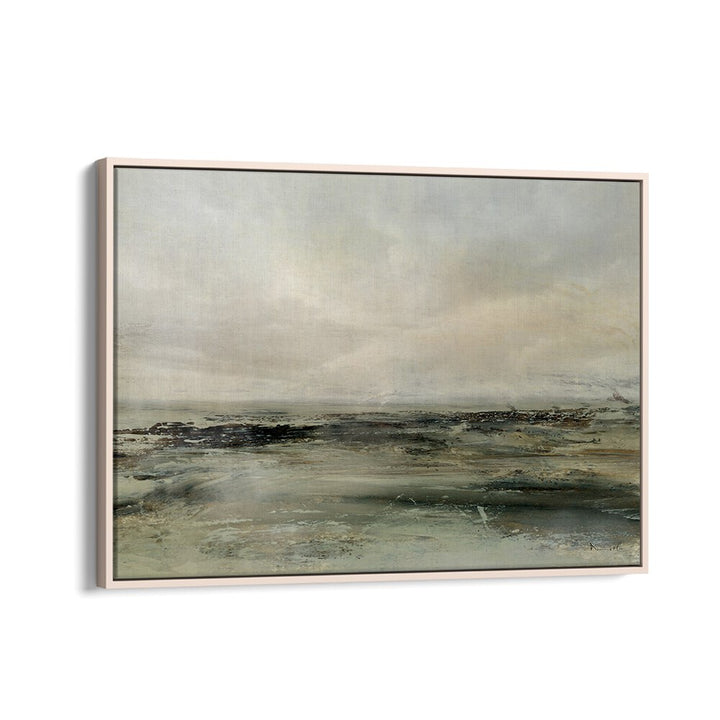 RUGGED, ABSTRACT PAINTINGS featuring a serene landscape with muted colors, perfect for modern home decor.