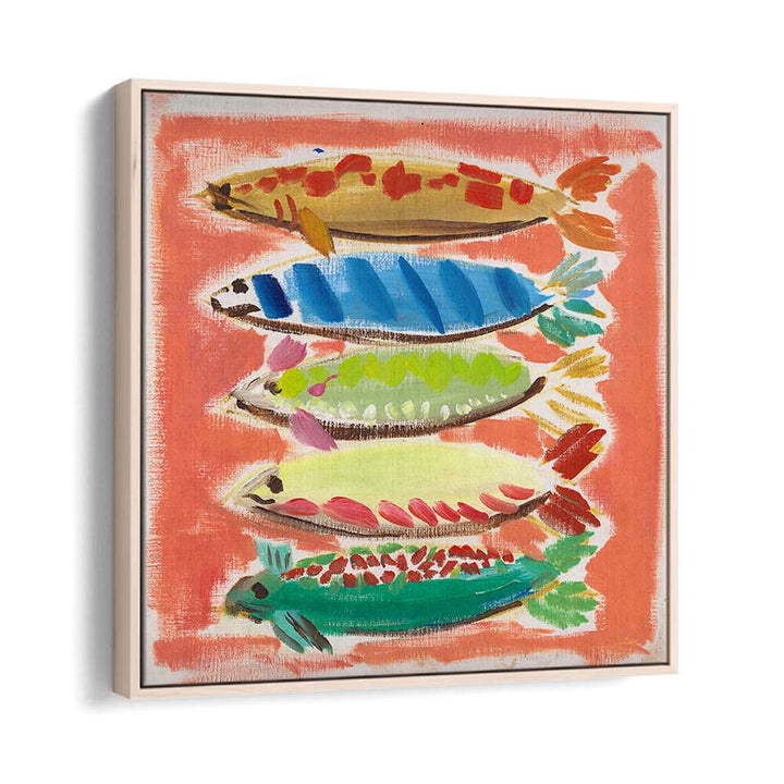 Colorful FIVE FISH, BEACH PAINTINGS showcase coastal beauty, perfect for enhancing your beach house decor.