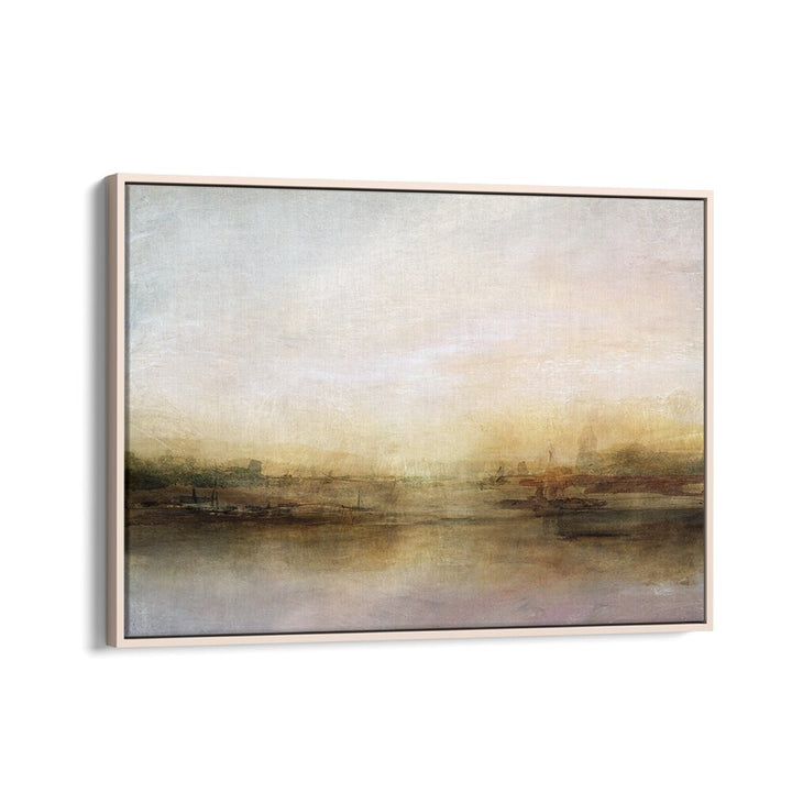 Serene EVENING RIVER, ABSTRACT PAINTINGS capturing tranquil waters and soft hues, perfect for elegant home decor.