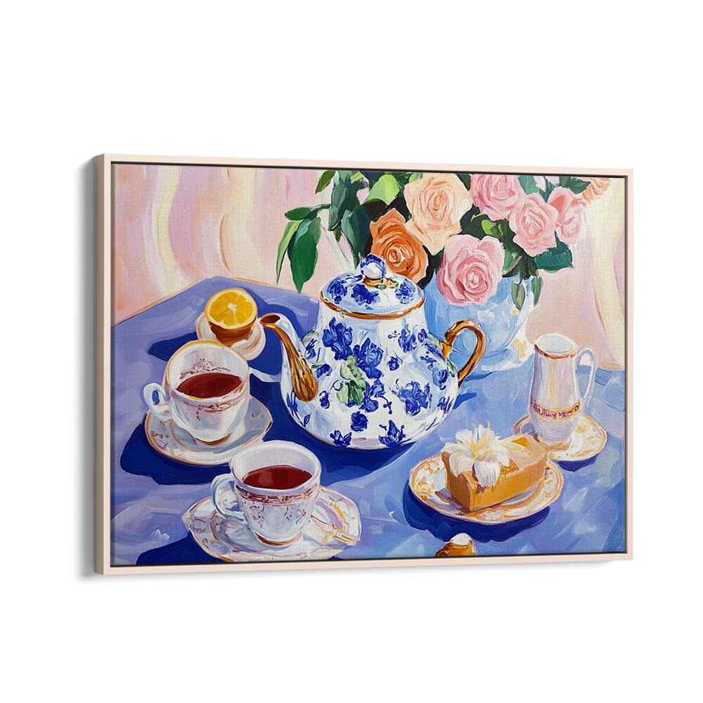 Elegant AFTERNOON TEA TABLE , KITCHEN POSTERS featuring a charming tea setting, perfect for enhancing gatherings.