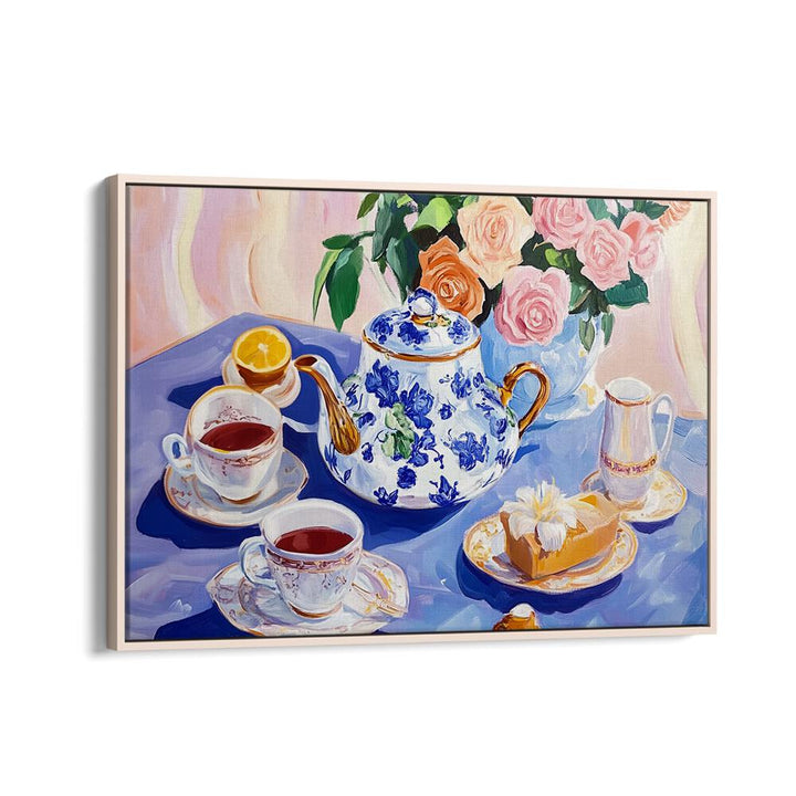 Elegant AFTERNOON TEA TABLE , KITCHEN POSTERS featuring a charming tea setting, perfect for enhancing gatherings.
