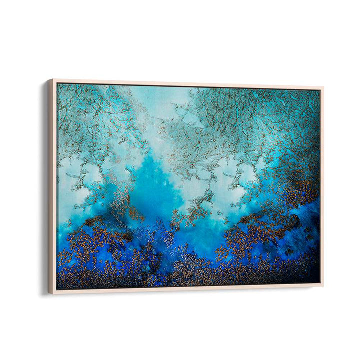Vibrant BLUE WATERS, ABSTRACT PAINTINGS showcasing deep blues and soft whites to transform your space with tranquility.