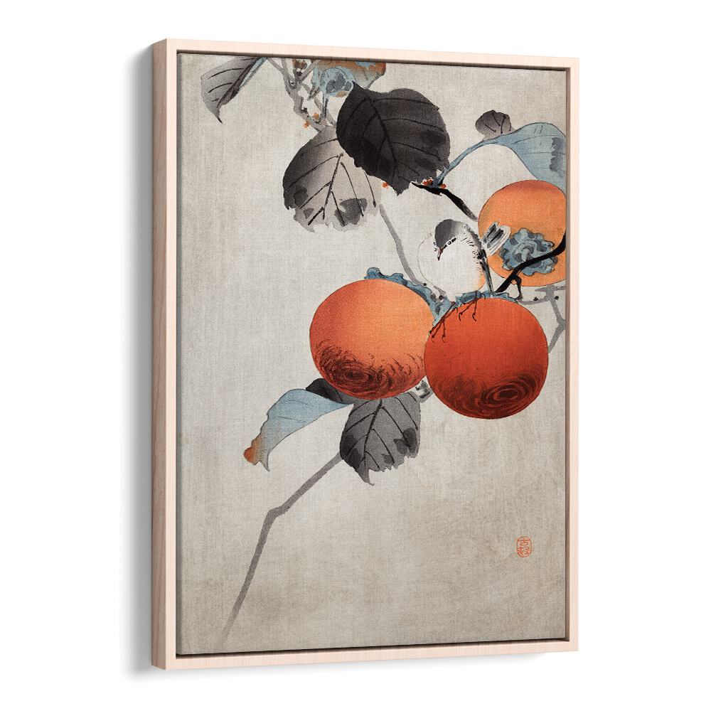 NUTHATCHER ATOP PERSIMMONS (CA. 1910)  , JAPANESE PAINTINGS , JAPANESE ART PRINTS