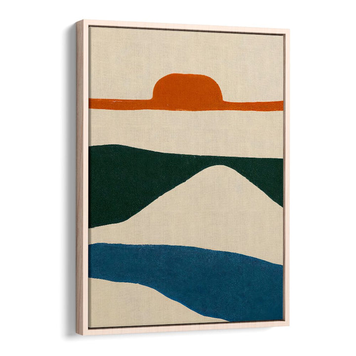 PUESTA DEL SOL , ABSTRACT PAINTINGS with vibrant earth tones and minimalist shapes enhances modern spaces by Oakwood Floater.
