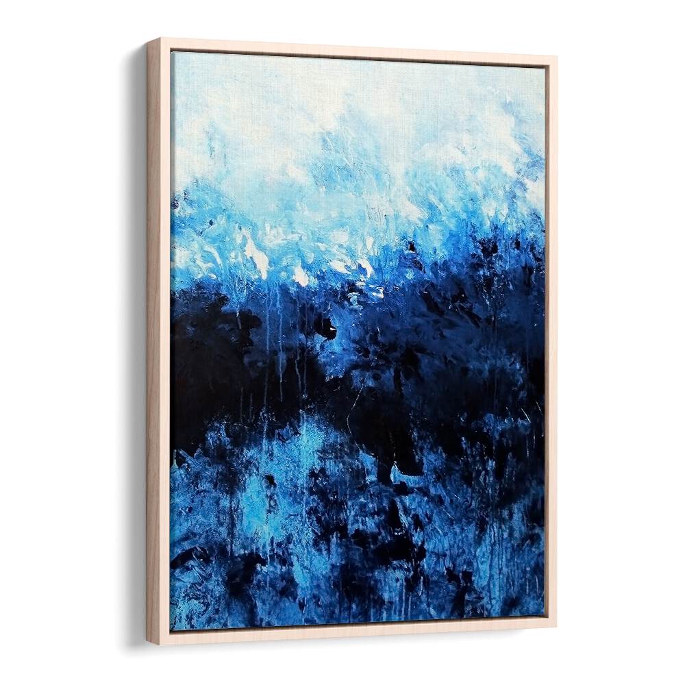 Elevate your decor with ABSTRACT DESIGN XIX, a stunning abstract painting featuring vibrant blue hues.
