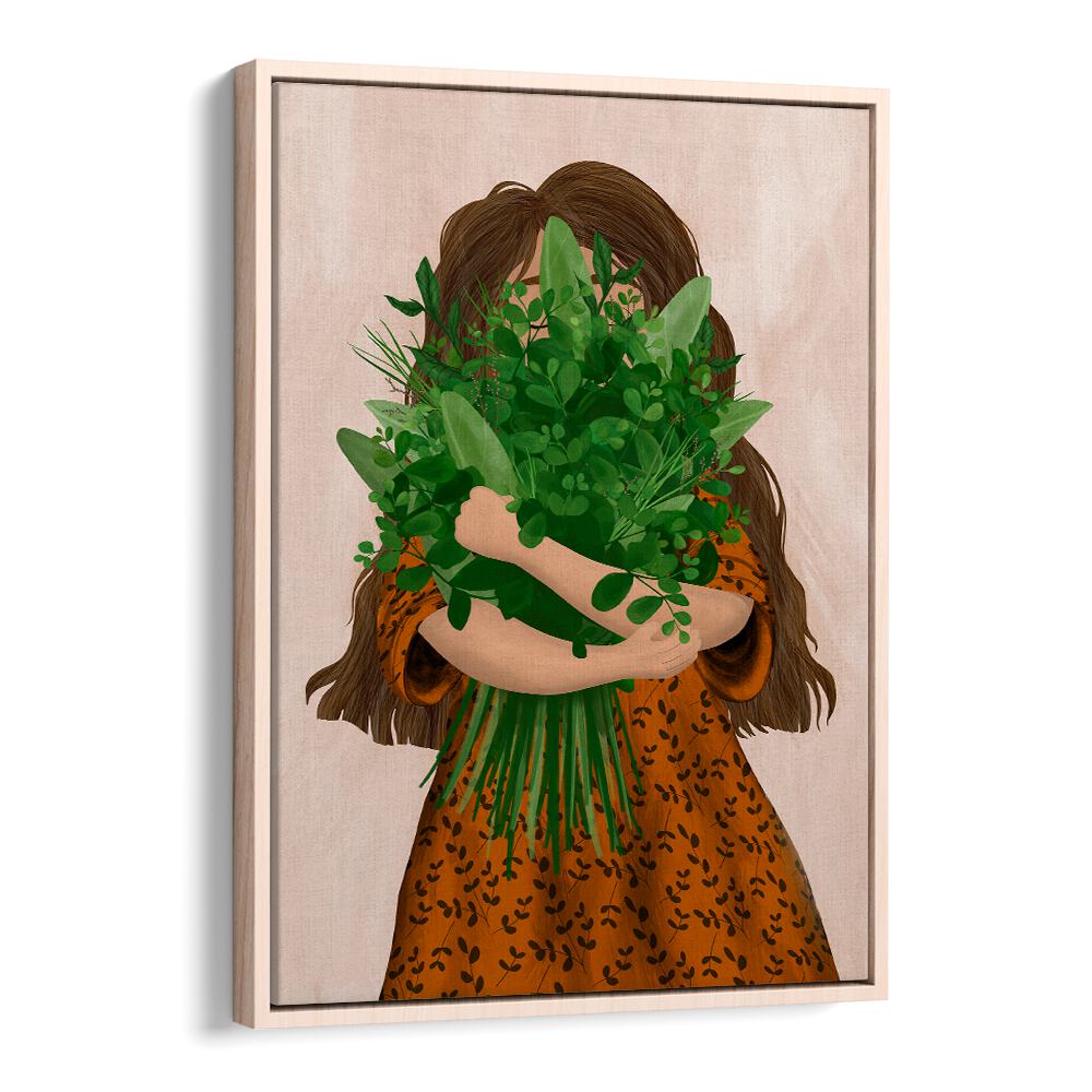 Charming GIRL WITH POSY, KIDS ROOM PAINTINGS, perfect for adding a playful touch to any child's room decor.
