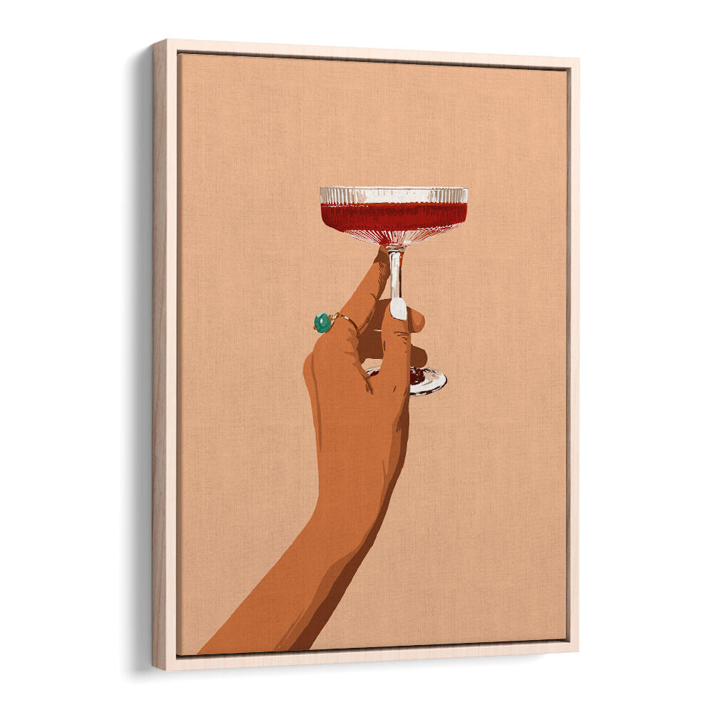A HAND HOLDING A GLASS OF RED WINE , BAR & CAFE ART