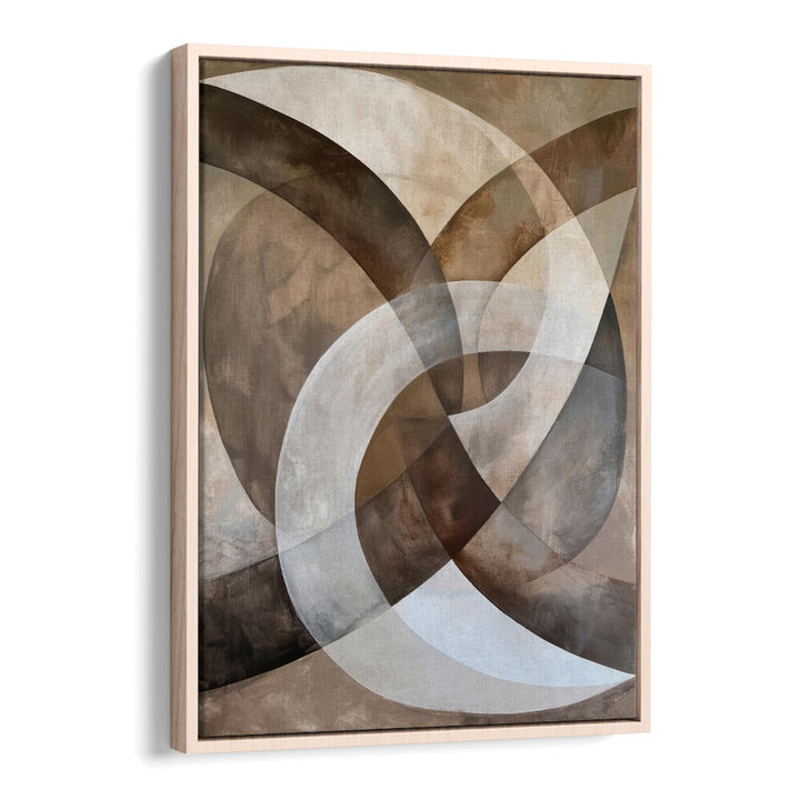 ABSTRACT ART BEIGE BROWN GEO ABSTRACT II , ABSTRACT PAINTINGS