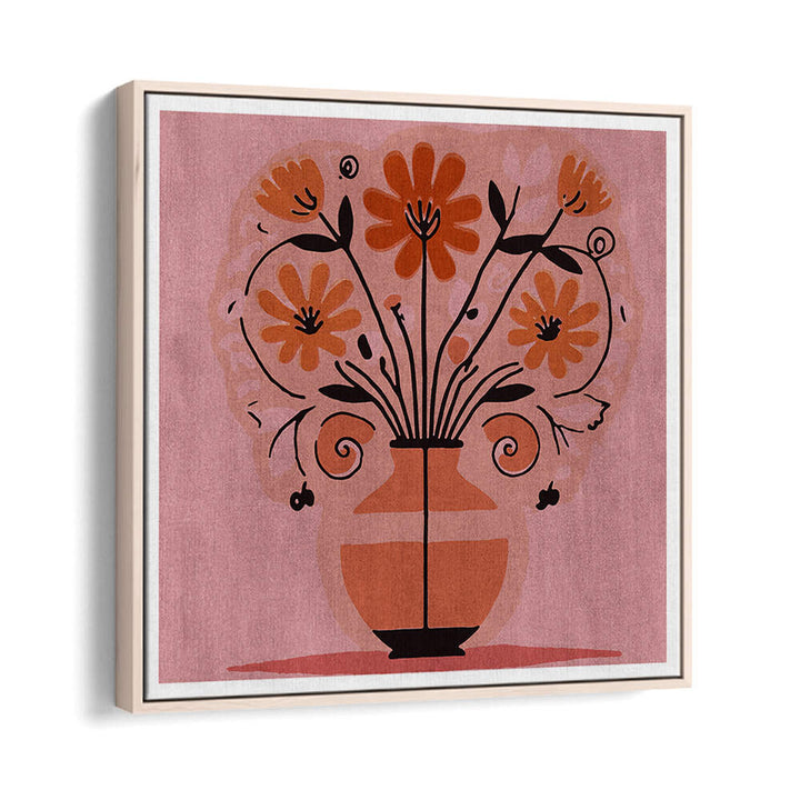 ABSTRACT FLOWERS IN A VAS , FLORAL FLOWER PAINTINGS