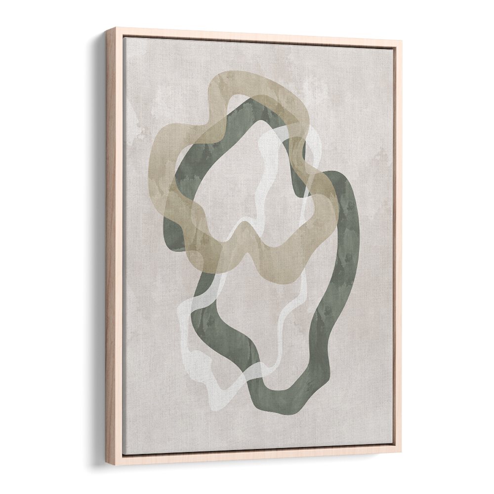 Contemporary ABSTRACT GREEN FORMS II, ABSTRACT PAINTINGS featuring vibrant greens and unique geometric shapes.