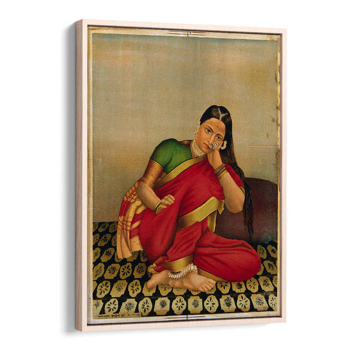 A WOMAN LEANING WISTFULLY