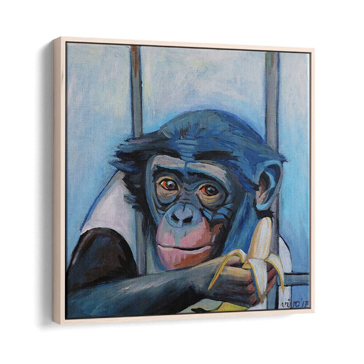 Colorful abstract art featuring a contemplative monkey, perfect for fans of BANANA CONTEMPLATION II, COMIC POSTERS.