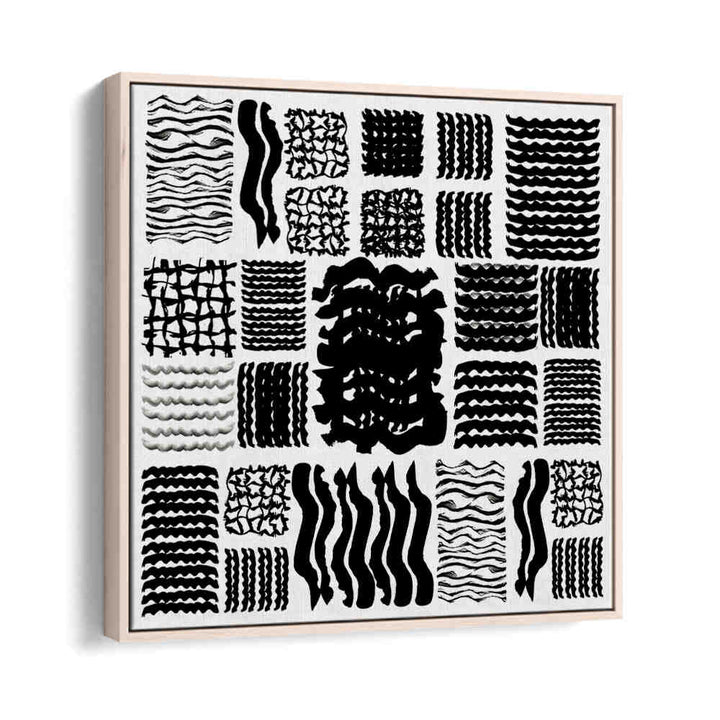 Stylish SQUIGGLE GRID II, GEOMETRIC ART PRINTS in black and white, perfect for modern decor at your space.