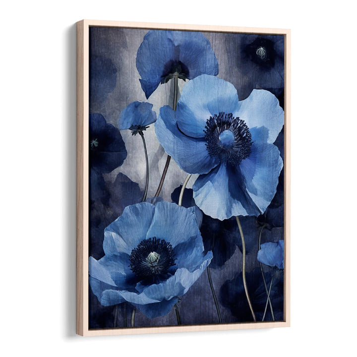 BLUE FLOWERS IV , FLORAL FLOWER PAINTINGS