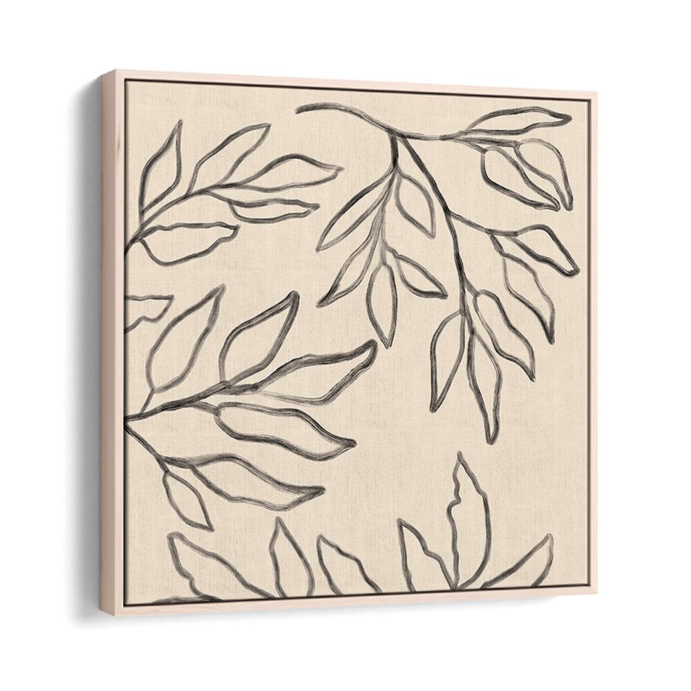Elegant BOTANICAL ABSTRACT IV, FLORAL FLOWER PAINTINGS showcase captivating leaf designs for a serene living space.