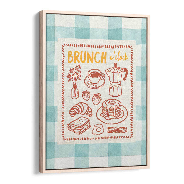 BRUNCH O CLOCK ON GREEN CHECKS , BAR & CAFE ART