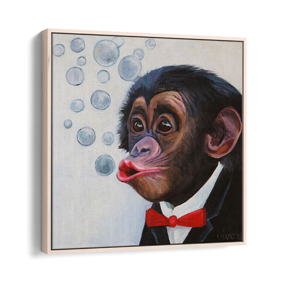 BUBBLY CHIMP FANCY, COMIC POSTERS showcase a charming chimp with bubbles, perfect for adding fun to your decor.