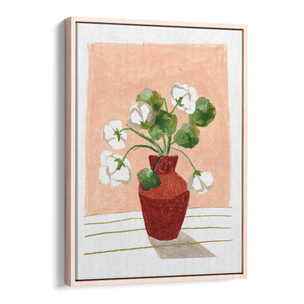 CLAY VASE I , FLORAL FLOWER PAINTINGS