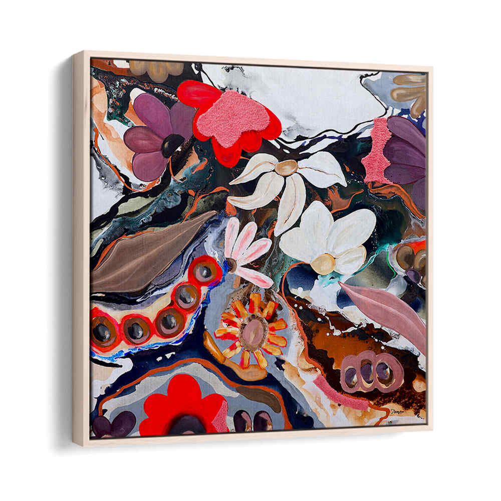 COLORFUL FLORAL WHIRLWIND , FLORAL FLOWER PAINTINGS