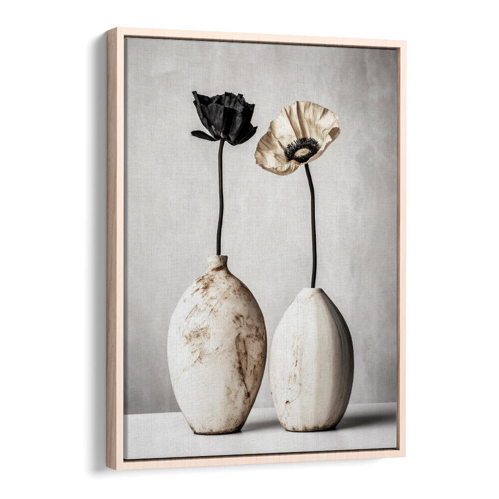 CONTRASTING BLOOMS , FLOWER VASES