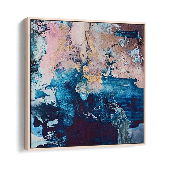 Vibrant COSMIC WHISPERS, ABSTRACT PAINTINGS showcase deep blues and golds, perfect for contemporary decor.