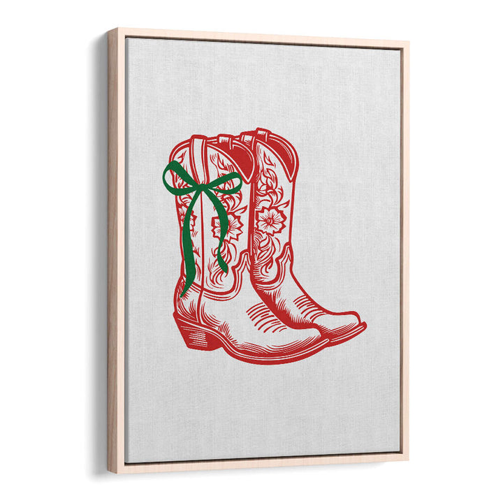 COUNTRY CHRISTMAS BOOTS - RED , COWBOY & MODERN AMERICANA PAINTINGS