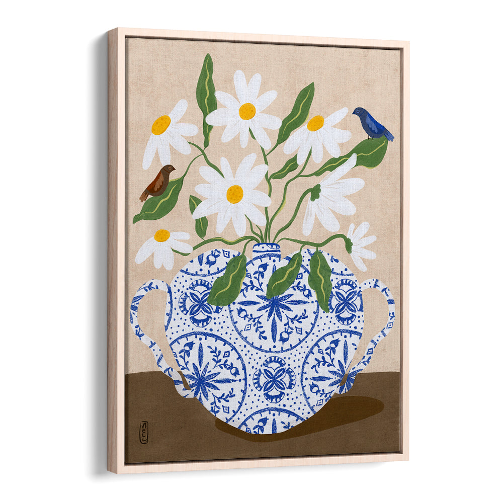 DAISIES IN BLUE TEAPOT