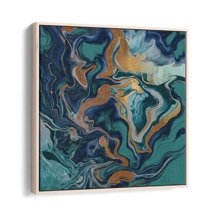 Stunning DRAMAQUEEN MARBLE GREEN, ABSTRACT PAINTINGS showcasing vibrant swirls of teal and gold, perfect for modern decor.