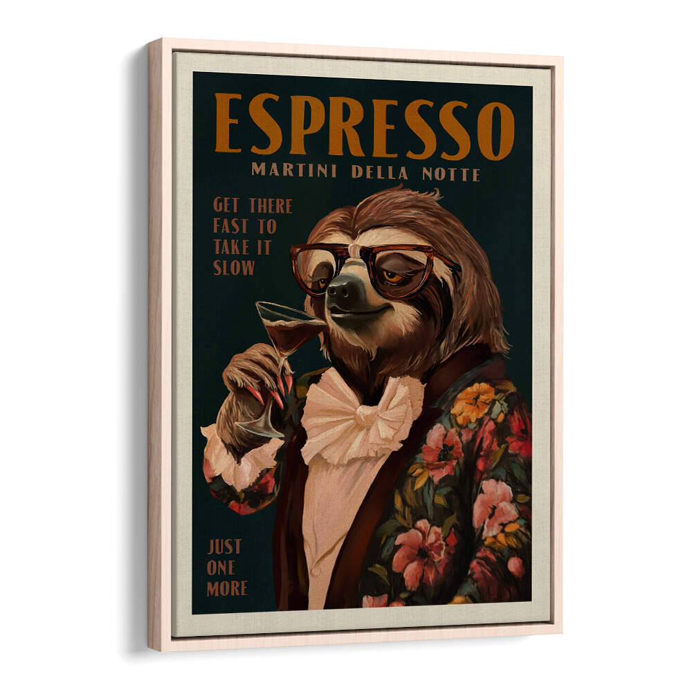 ESPRESSO MARTINI DRINKING SLOTH , BAR & CAFE ART
