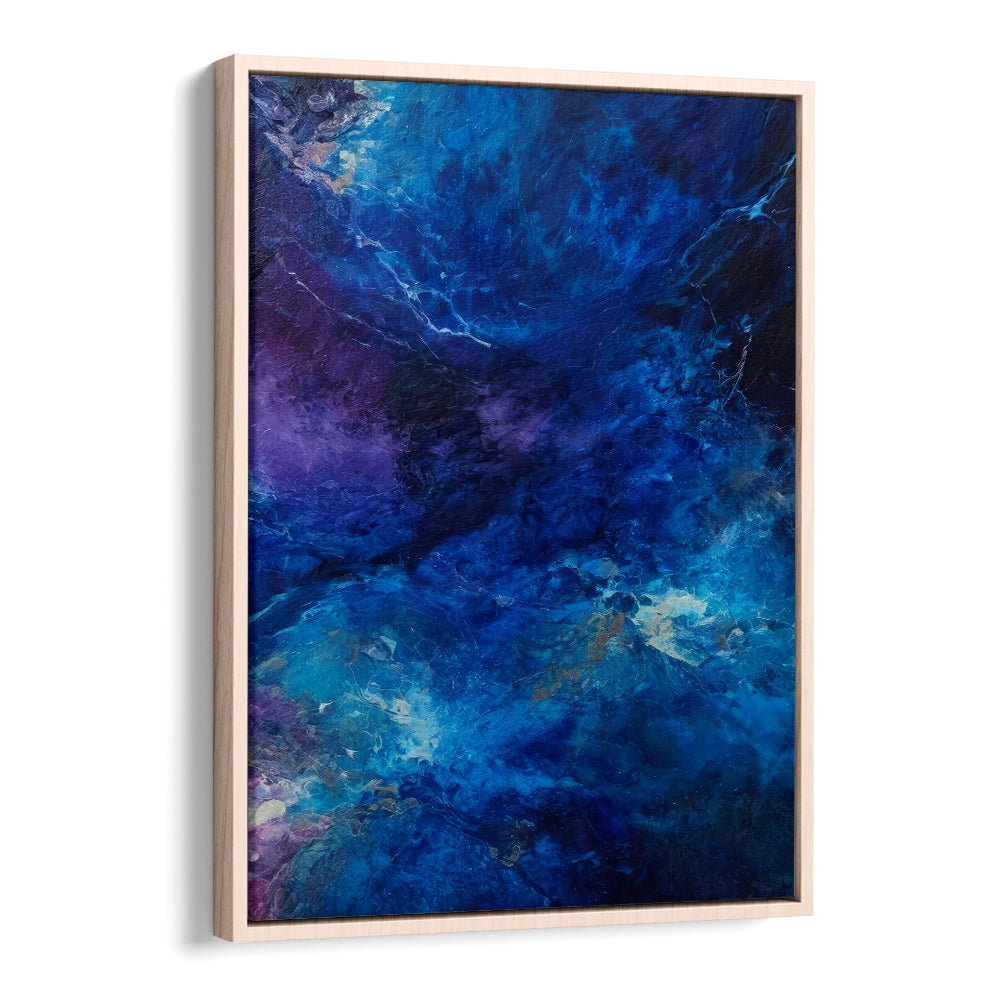 Captivating ETERNAL COSMOS, ABSTRACT PAINTINGS in rich blues, perfect for enhancing any space with celestial artistry.