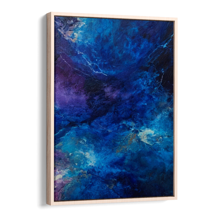 Captivating ETERNAL COSMOS, ABSTRACT PAINTINGS in rich blues, perfect for enhancing any space with celestial artistry.