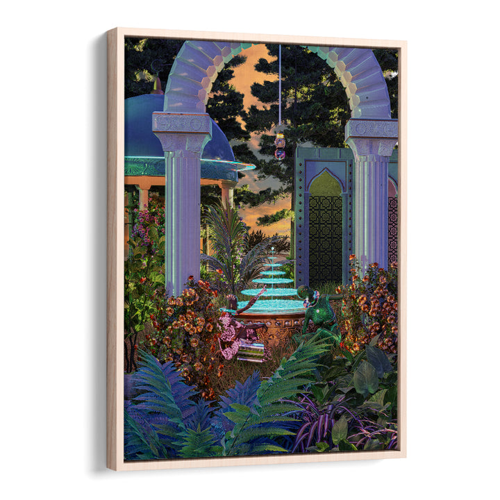 EXOTIC GARDEN FOUNTAIN SUNSET