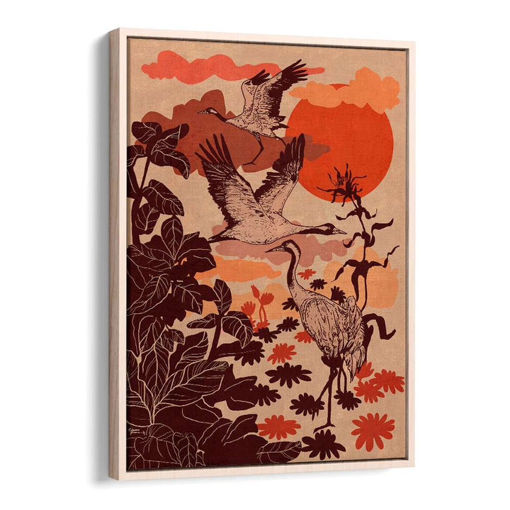FLYING CRANES TROPICAL SUNSET