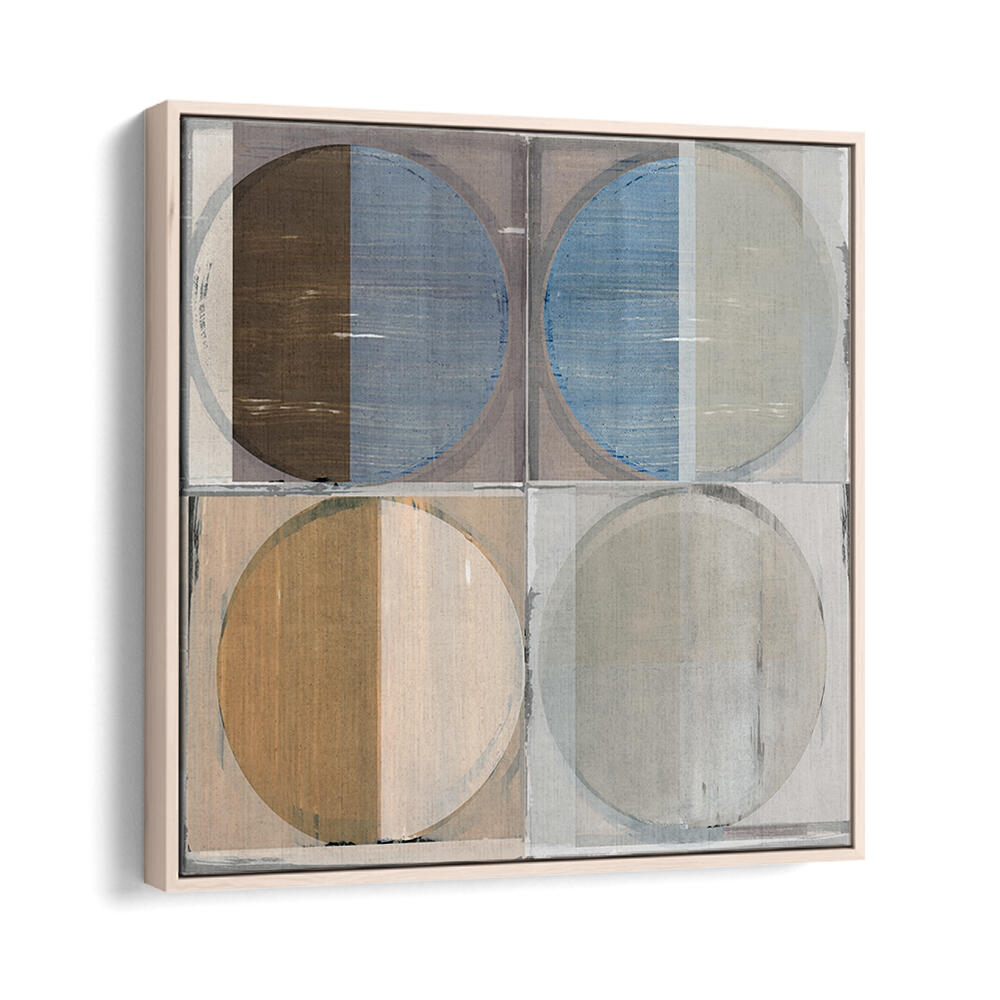 FOUR CIRCLES AND SQUARES II, GEOMETRIC ART PRINTS enhance your space with modern elegance and artistic flair.