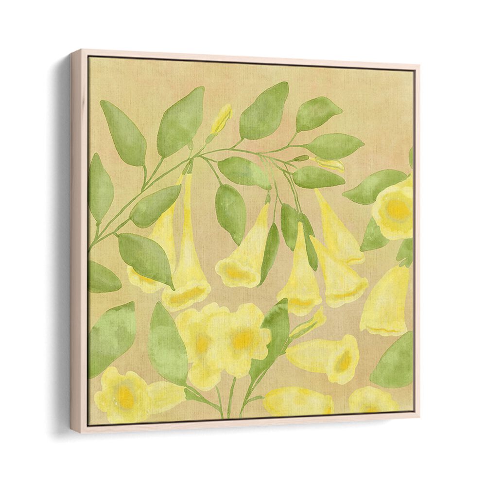 Delicate yellow blooms and lush leaves in GOLDEN HARMONY, FLORAL FLOWER PAINTINGS for a vibrant home accent.